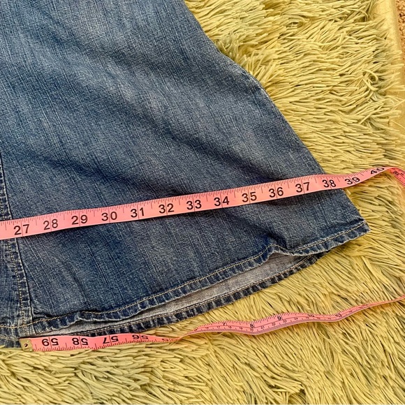 Eddie Bauer Denim Paneled Midi Skirt Size-12P - Picture 9 of 11